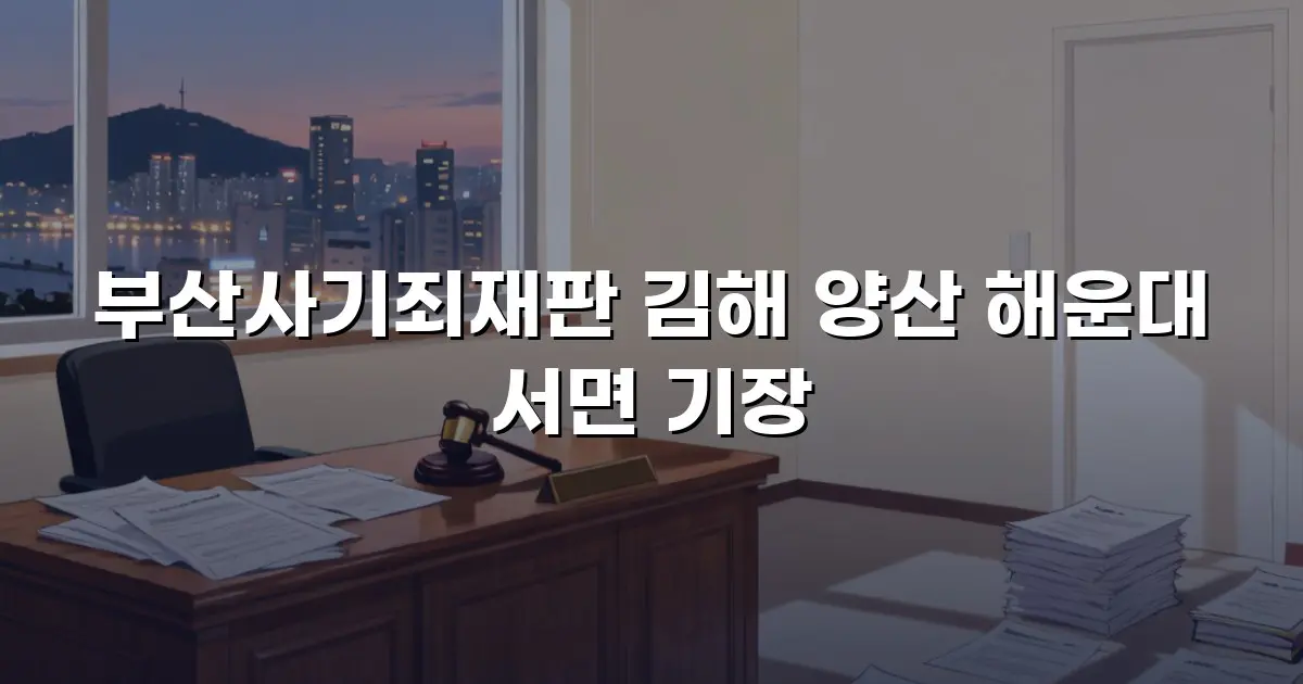 부산사기죄재판 김해 양산 해운대 서면 기장