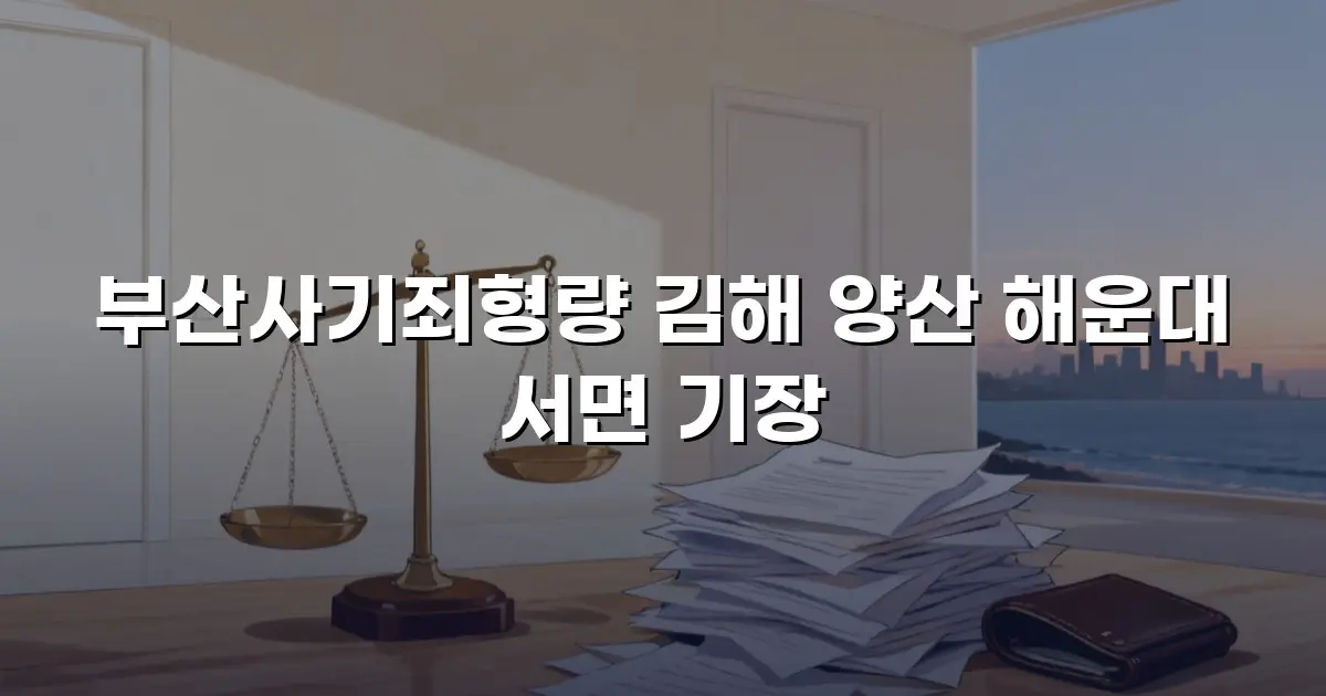 부산사기죄형량 김해 양산 해운대 서면 기장