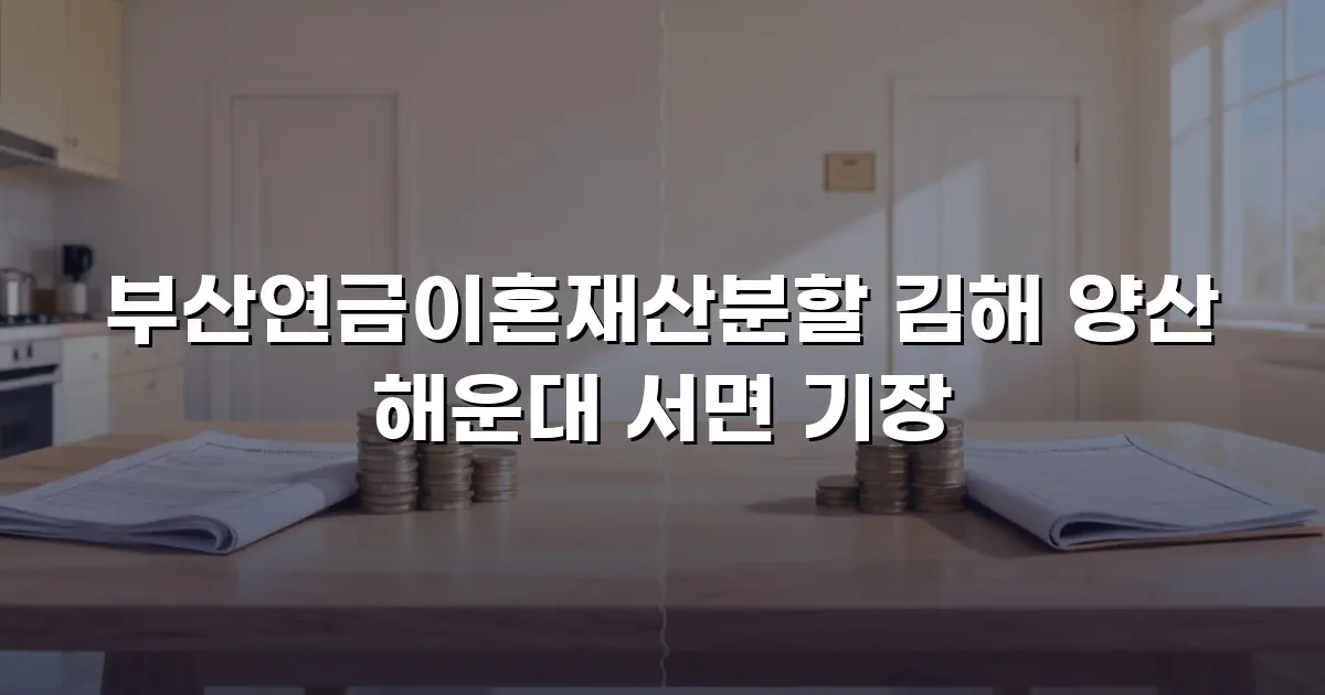 부산연금이혼재산분할 김해 양산 해운대 서면 기장
