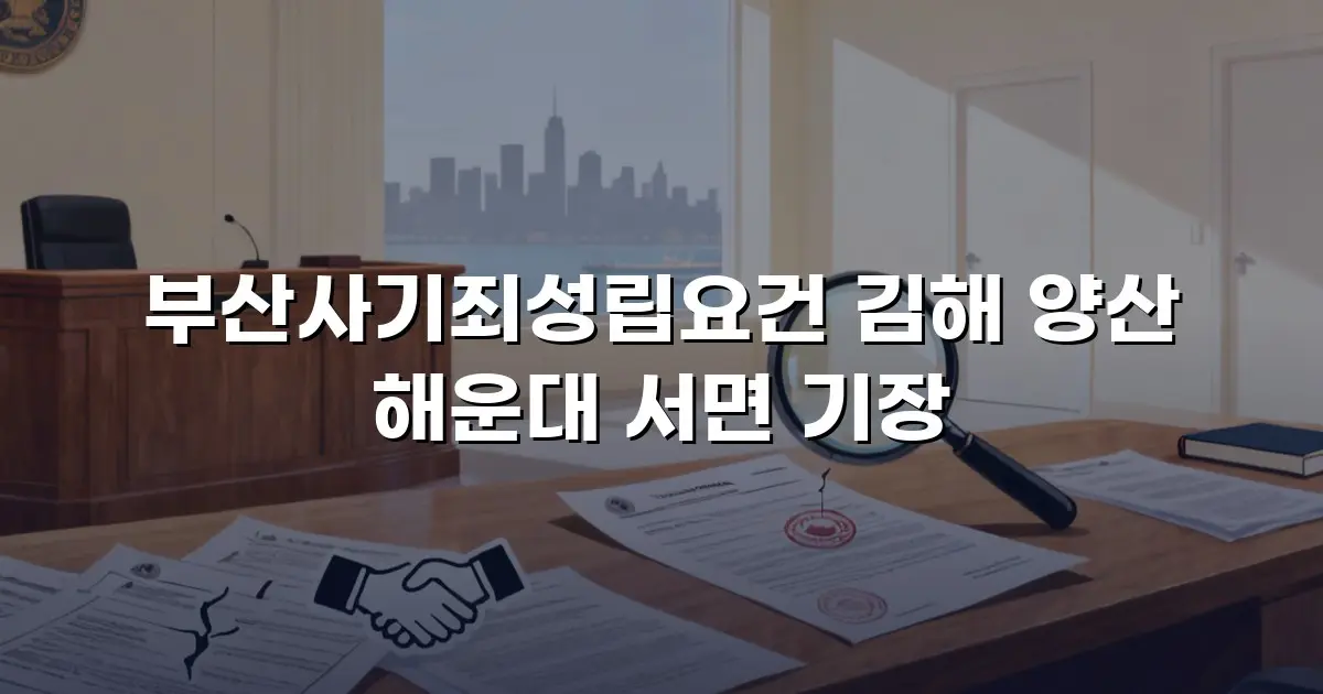 부산사기죄성립요건 김해 양산 해운대 서면 기장