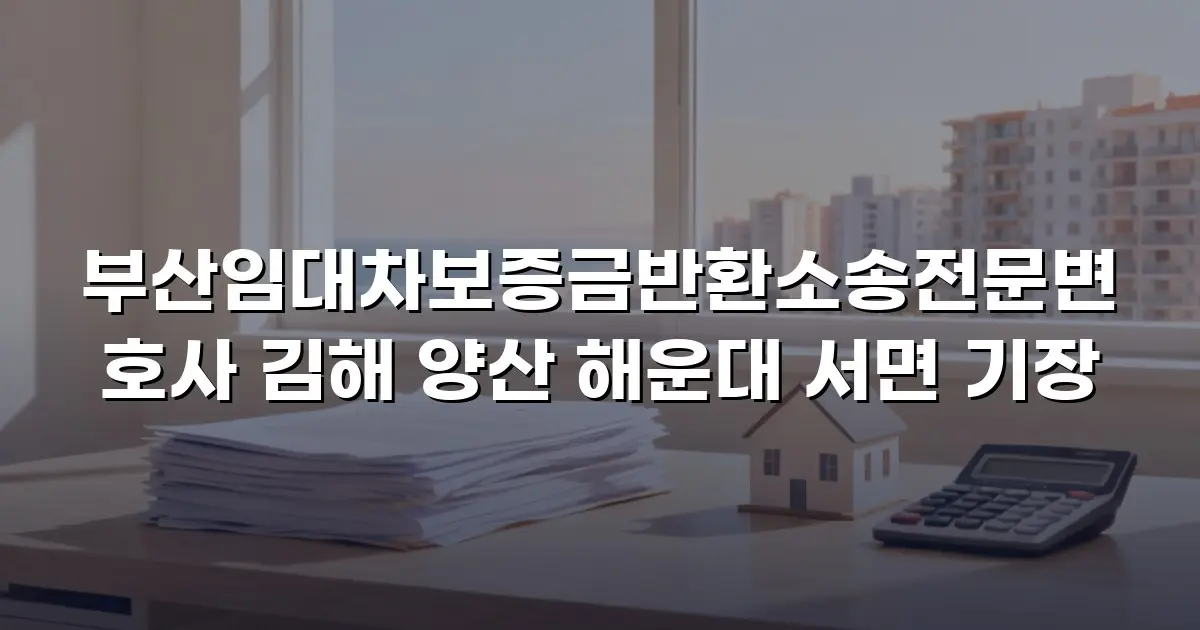 부산임대차보증금반환소송전문변호사 김해 양산 해운대 서면 기장