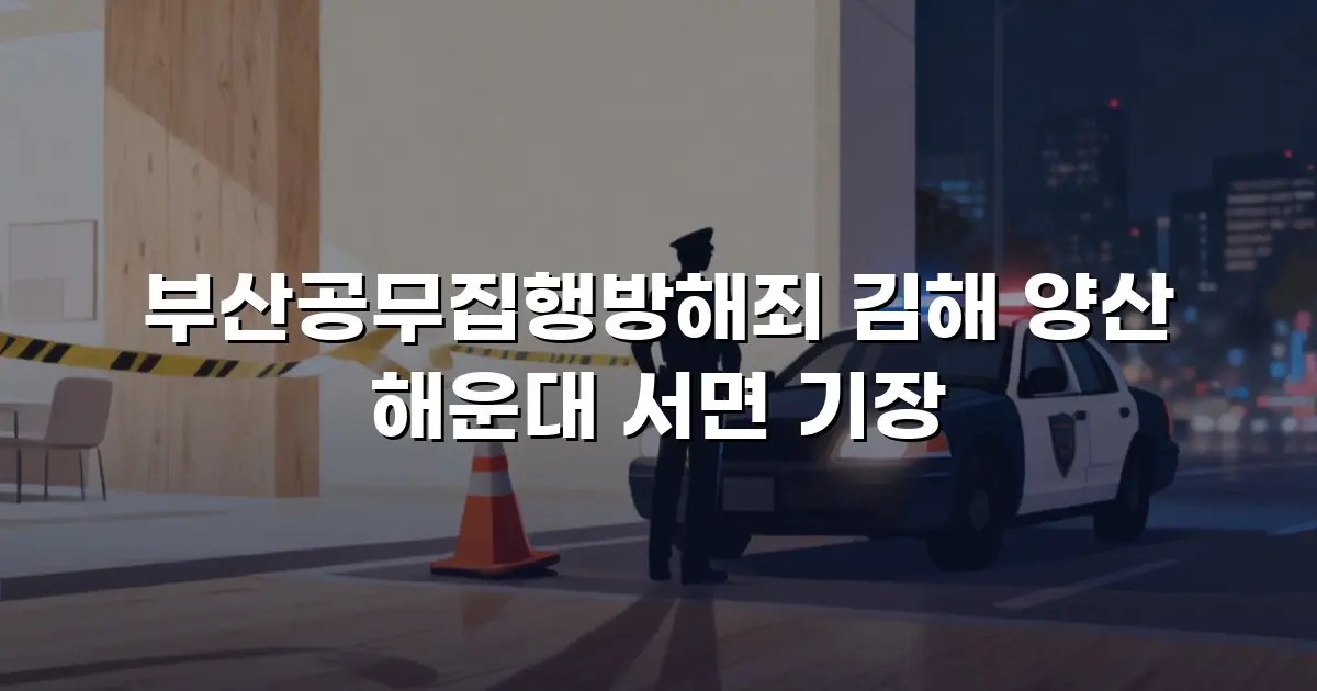 부산공무집행방해죄 김해 양산 해운대 서면 기장