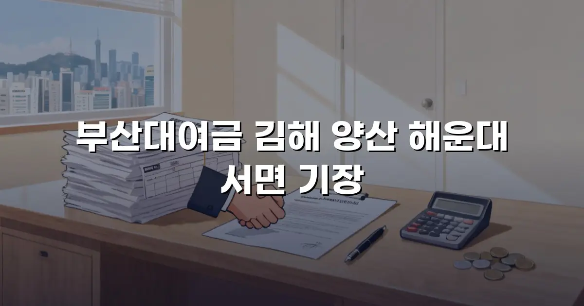 부산대여금 김해 양산 해운대 서면 기장