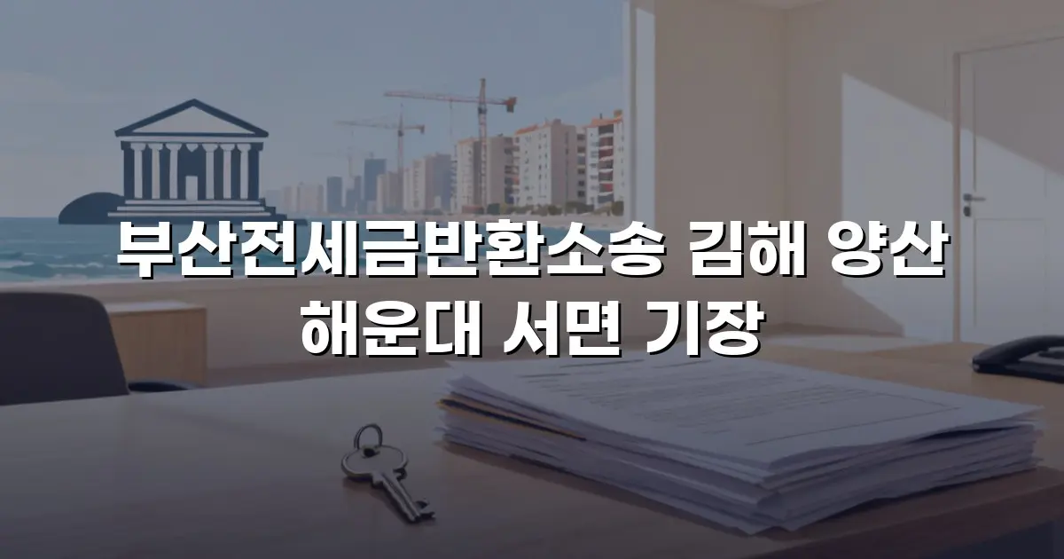 부산전세금반환소송 김해 양산 해운대 서면 기장