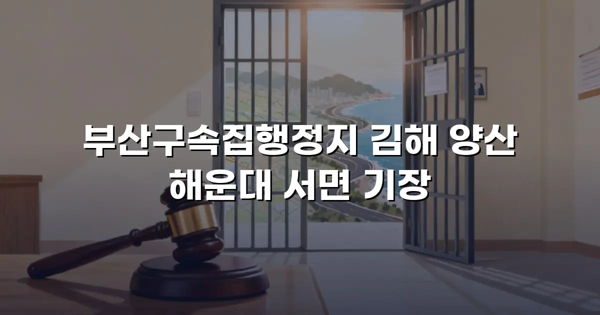 부산구속집행정지 김해 양산 해운대 서면 기장