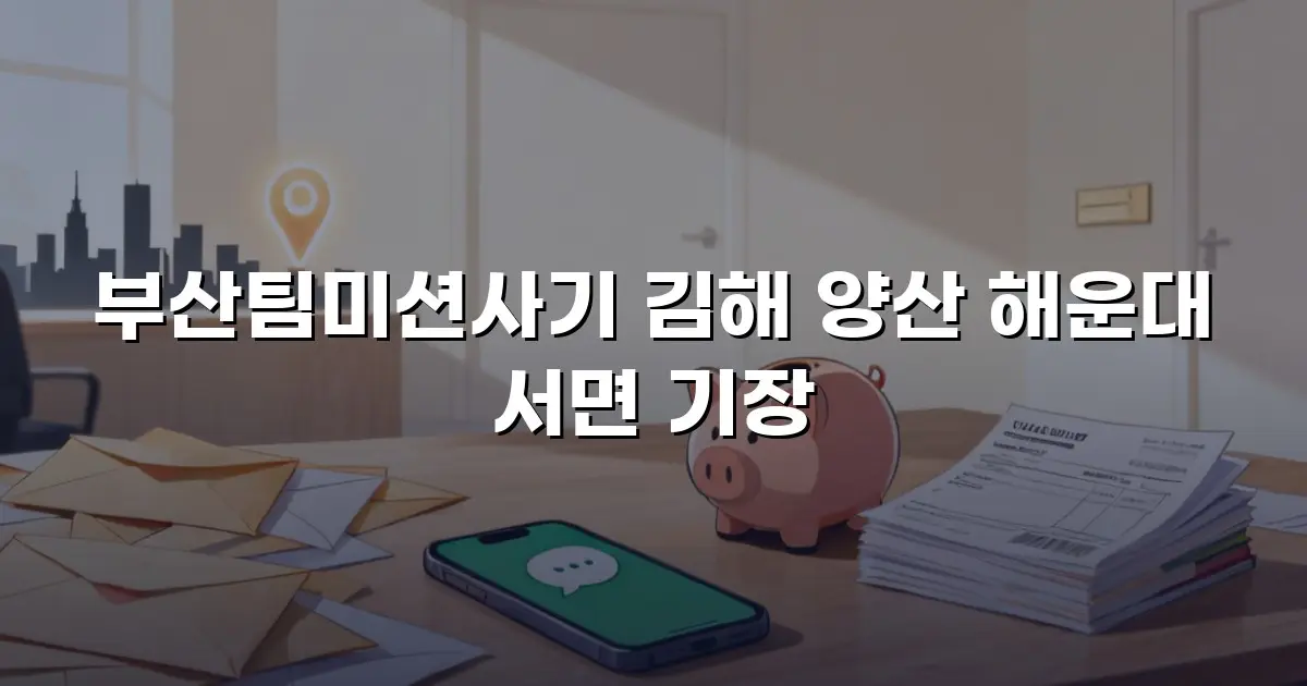 부산팀미션사기 김해 양산 해운대 서면 기장