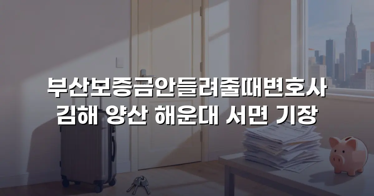 부산보증금안들려줄때변호사 김해 양산 해운대 서면 기장