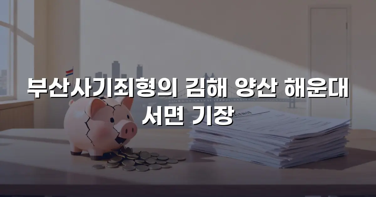 부산사기죄형의 김해 양산 해운대 서면 기장