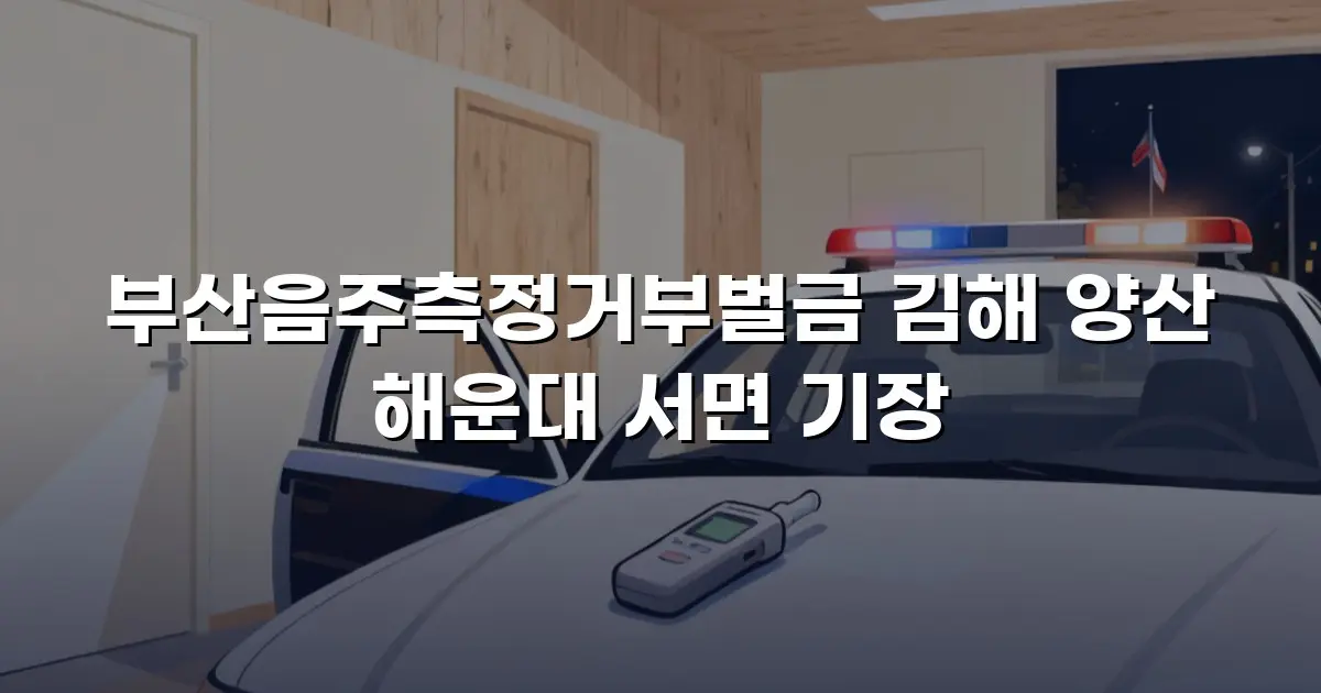 부산음주측정거부벌금 김해 양산 해운대 서면 기장