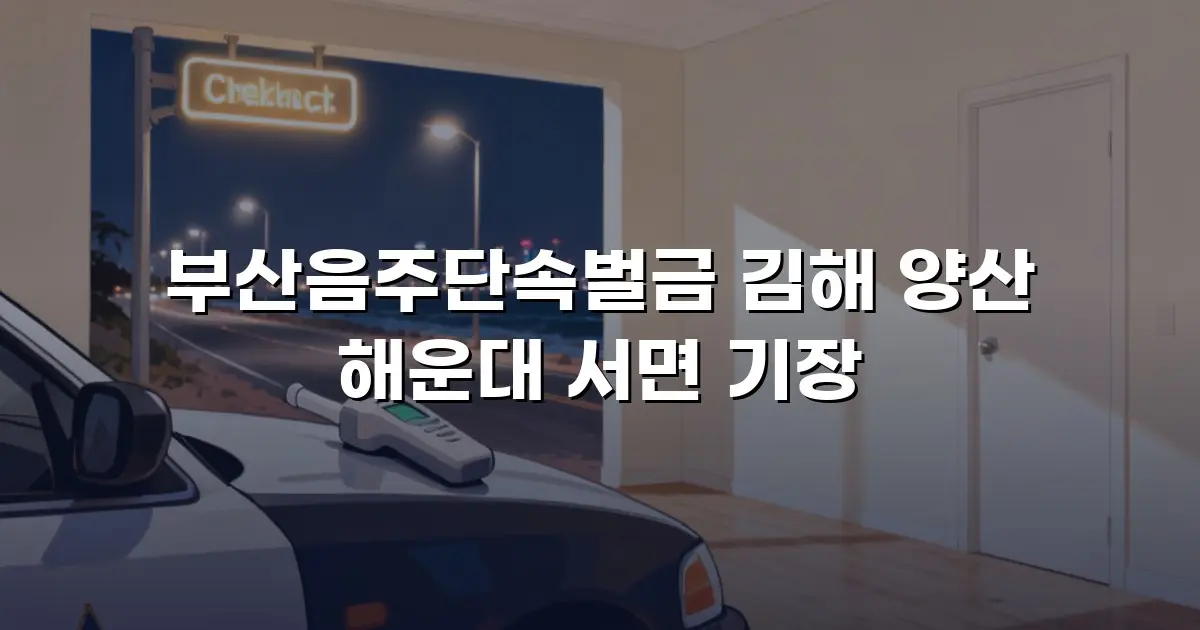 부산음주단속벌금 김해 양산 해운대 서면 기장