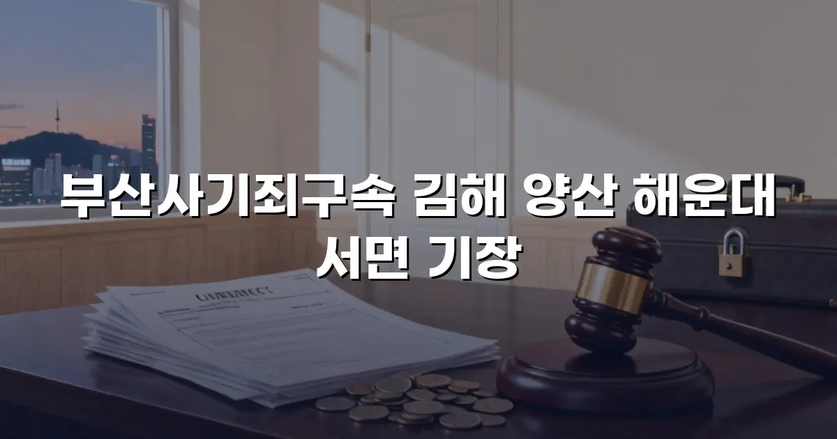 부산사기죄구속 김해 양산 해운대 서면 기장