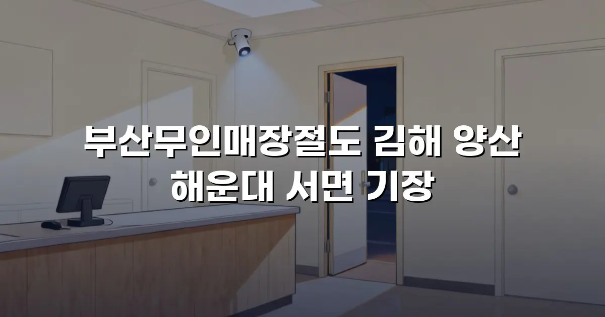 부산무인매장절도 김해 양산 해운대 서면 기장