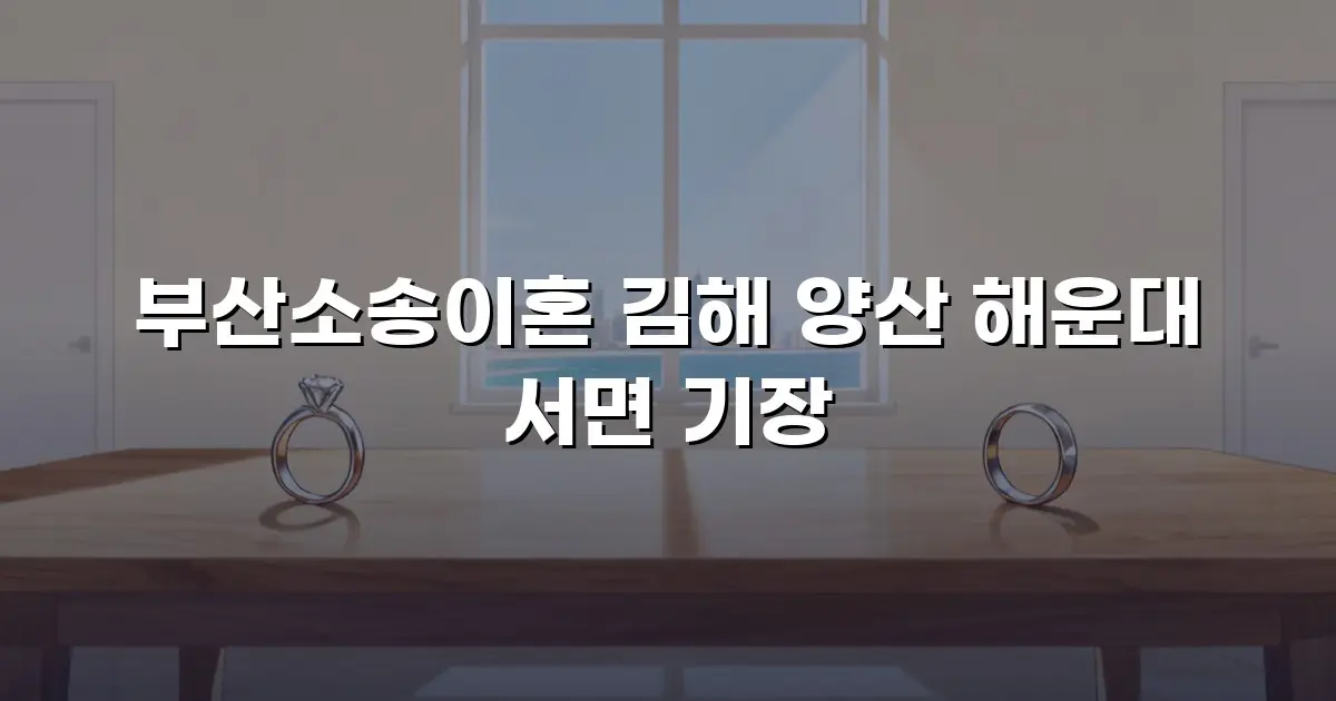 부산소송이혼 김해 양산 해운대 서면 기장