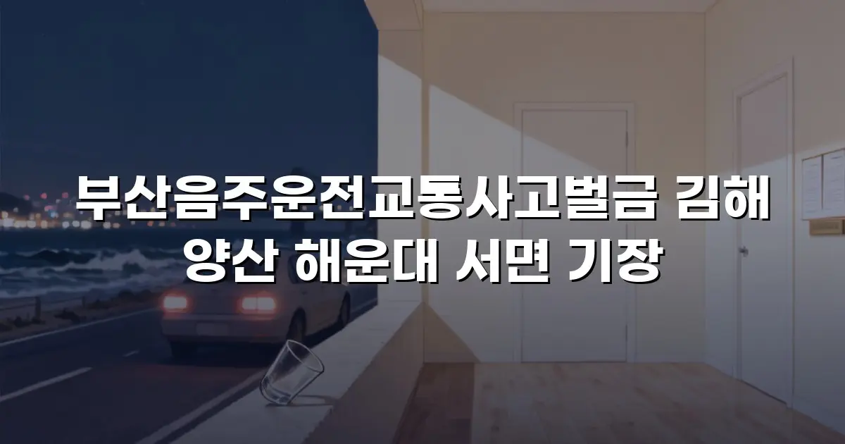 부산음주운전교통사고벌금 김해 양산 해운대 서면 기장