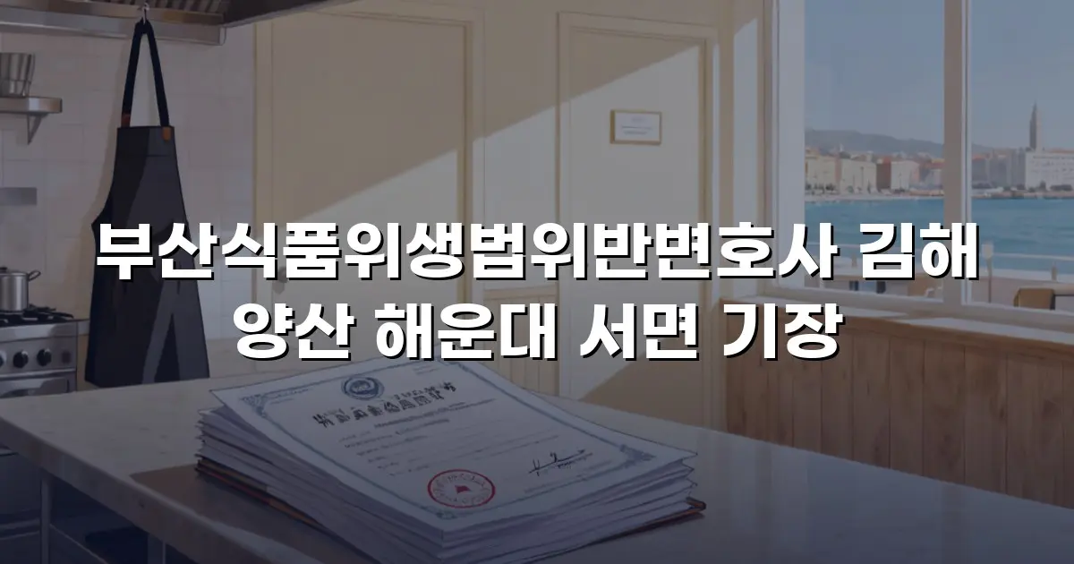 부산식품위생법위반변호사 김해 양산 해운대 서면 기장
