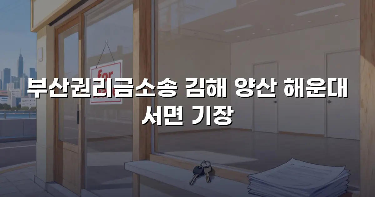 부산권리금소송 김해 양산 해운대 서면 기장