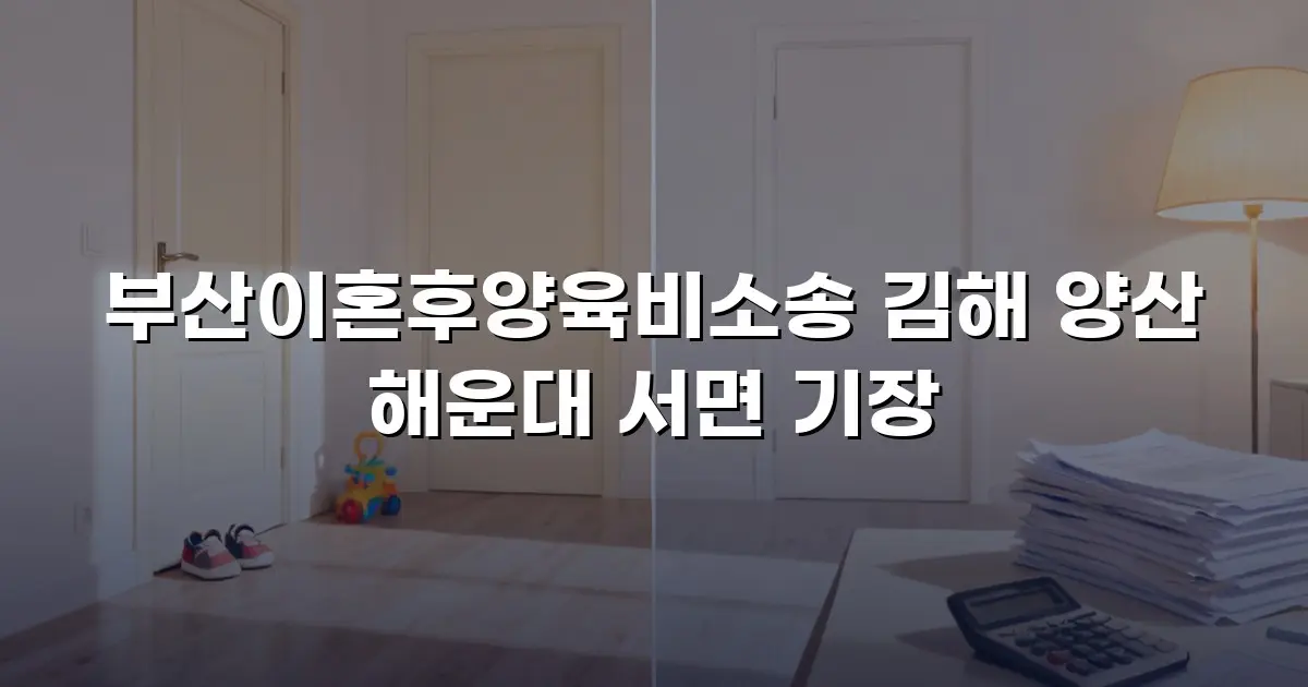 부산이혼후양육비소송 김해 양산 해운대 서면 기장