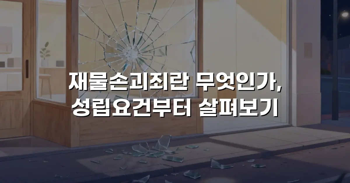 재물손괴죄란 무엇인가, 성립요건부터 살펴보기