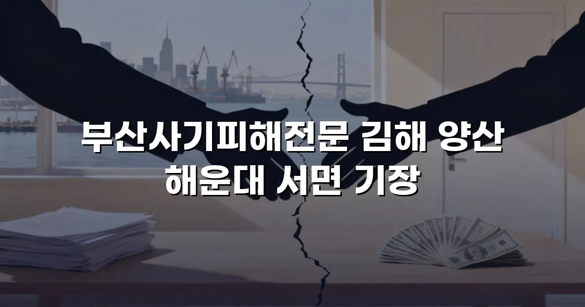 부산사기피해전문 김해 양산 해운대 서면 기장