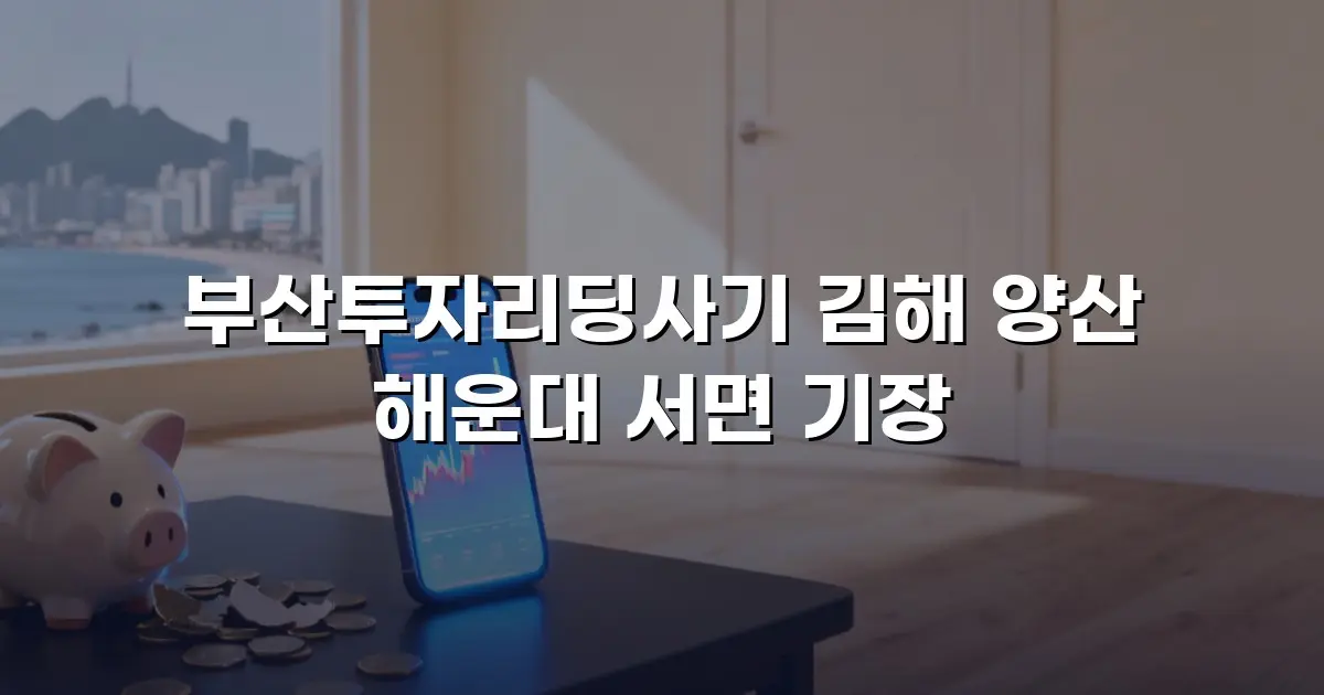 부산투자리딩사기 김해 양산 해운대 서면 기장