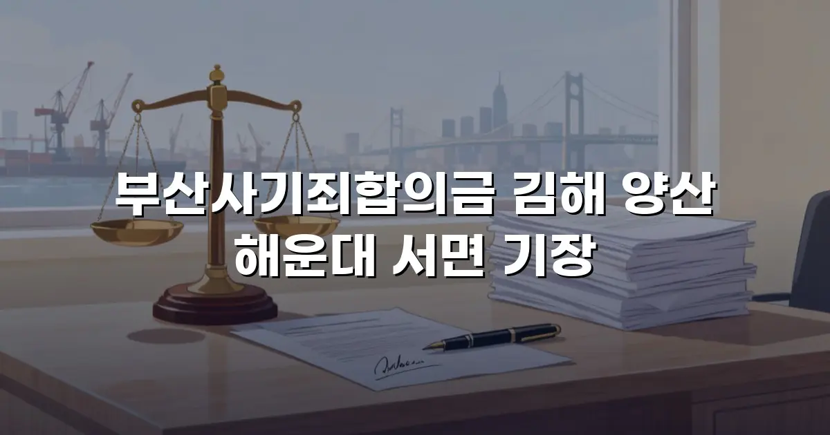부산사기죄합의금 김해 양산 해운대 서면 기장