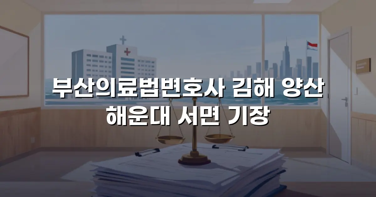 부산의료법변호사 김해 양산 해운대 서면 기장