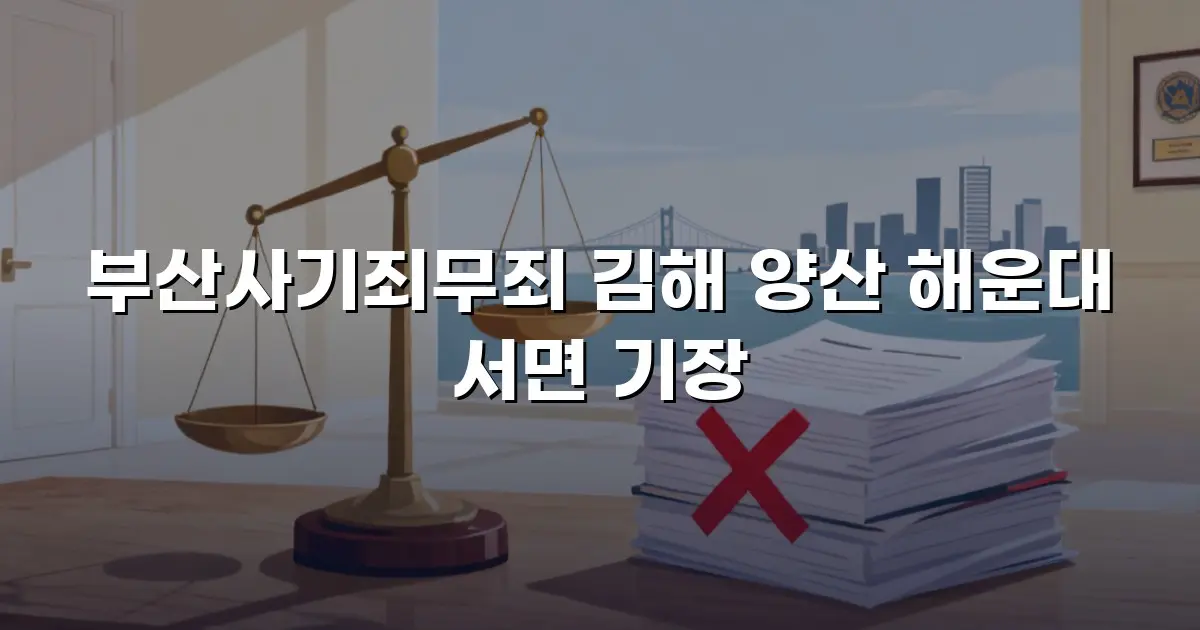 부산사기죄무죄 김해 양산 해운대 서면 기장