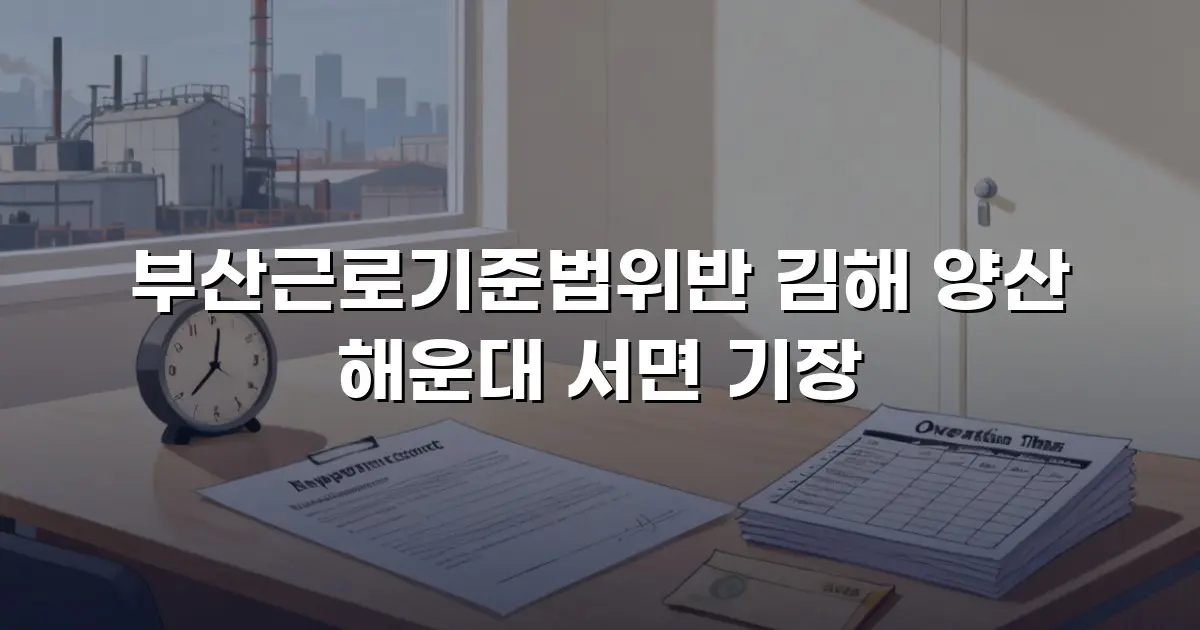부산근로기준법위반 김해 양산 해운대 서면 기장