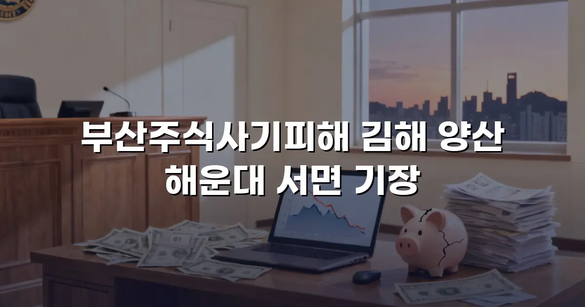 부산주식사기피해 김해 양산 해운대 서면 기장