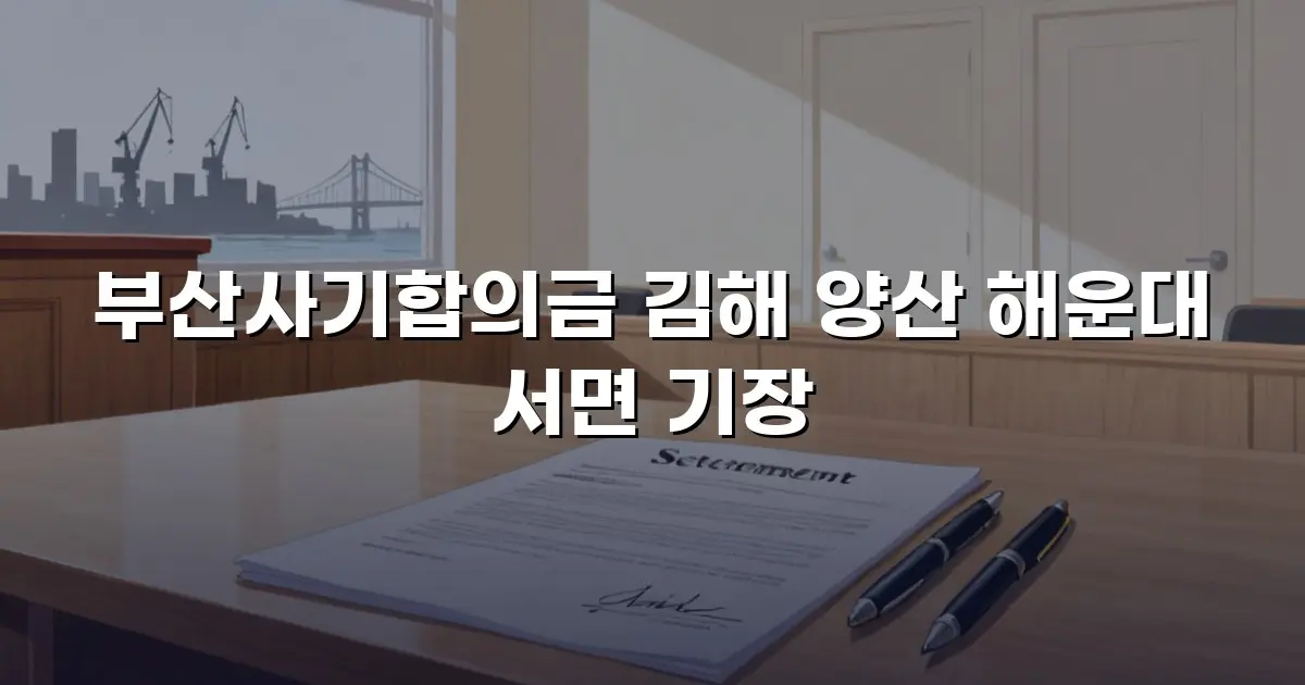 부산사기합의금 김해 양산 해운대 서면 기장