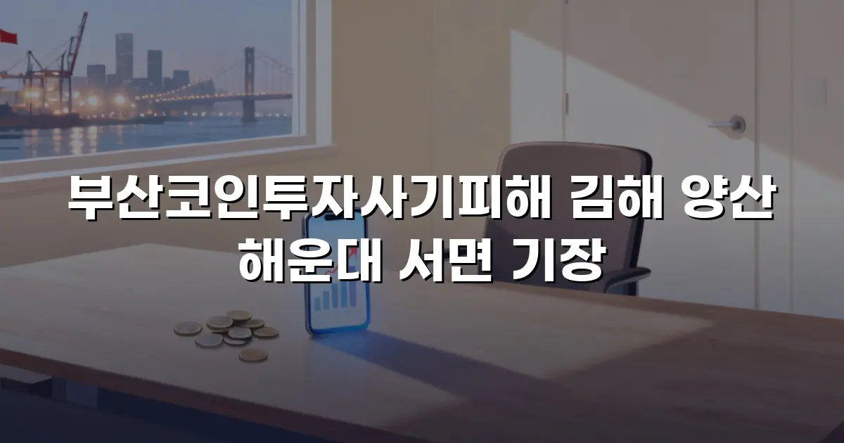 부산코인투자사기피해 김해 양산 해운대 서면 기장