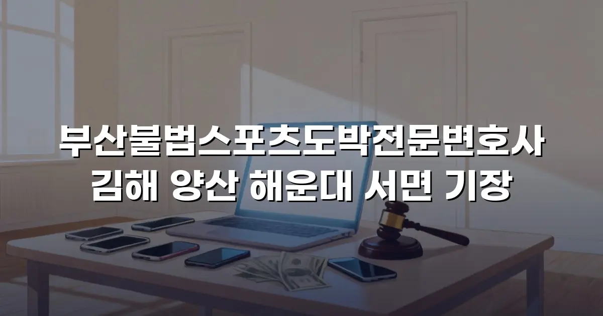 부산불법스포츠도박전문변호사 김해 양산 해운대 서면 기장