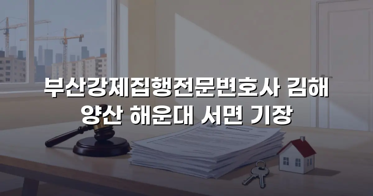 부산강제집행전문변호사 김해 양산 해운대 서면 기장