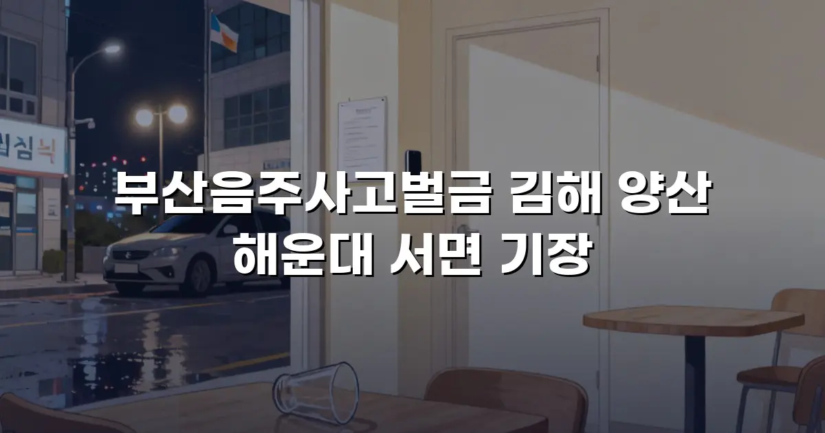 부산음주사고벌금 김해 양산 해운대 서면 기장