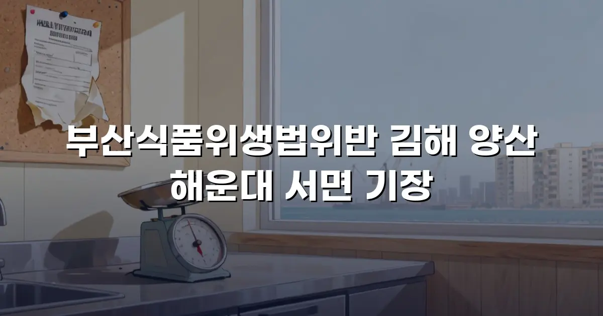 부산식품위생법위반 김해 양산 해운대 서면 기장