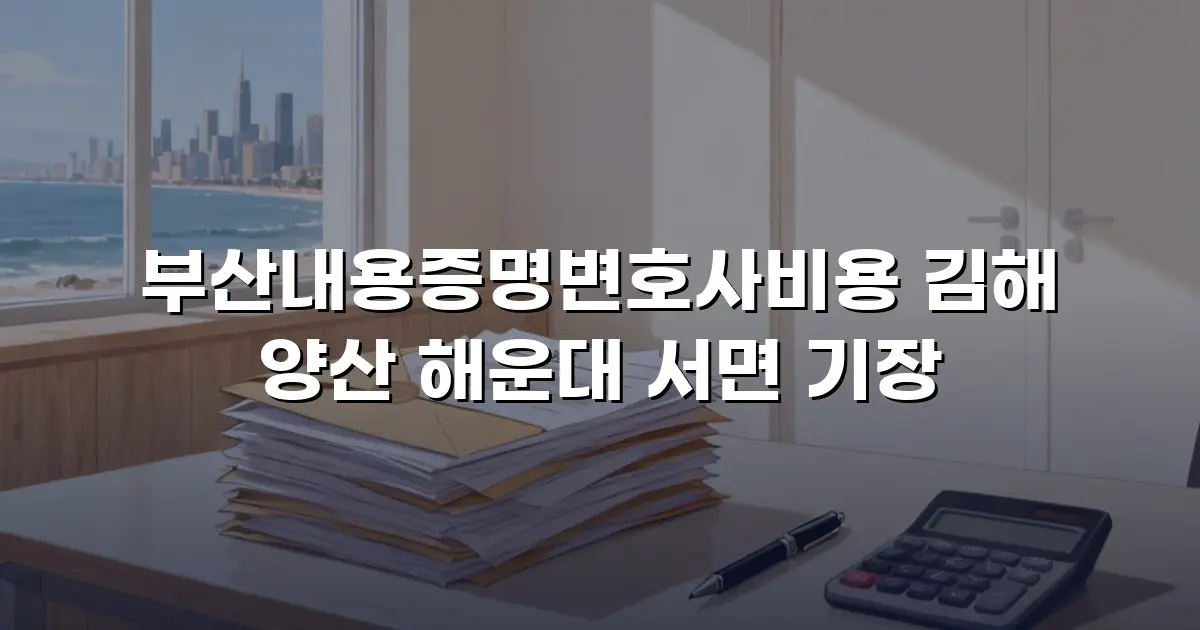 부산내용증명변호사비용 김해 양산 해운대 서면 기장