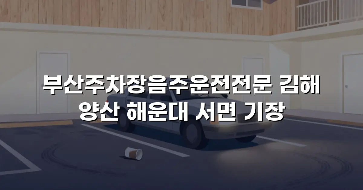 부산주차장음주운전전문 김해 양산 해운대 서면 기장