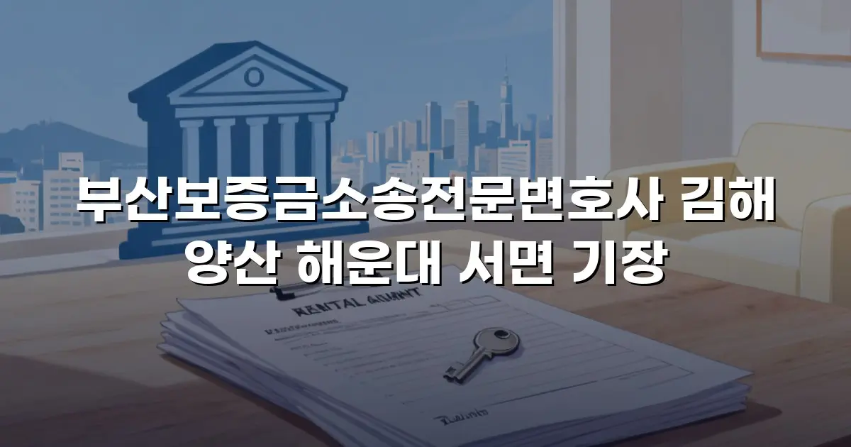부산보증금소송전문변호사 김해 양산 해운대 서면 기장