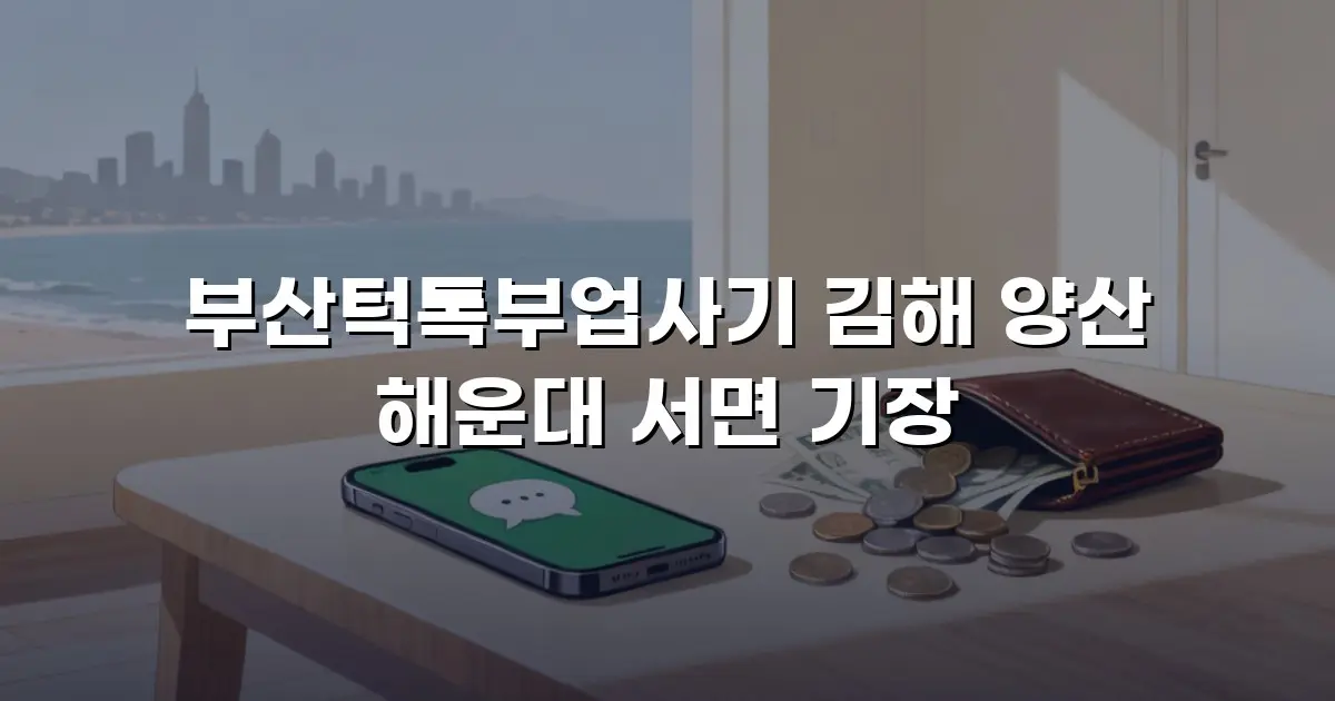 부산턱톡부업사기 김해 양산 해운대 서면 기장