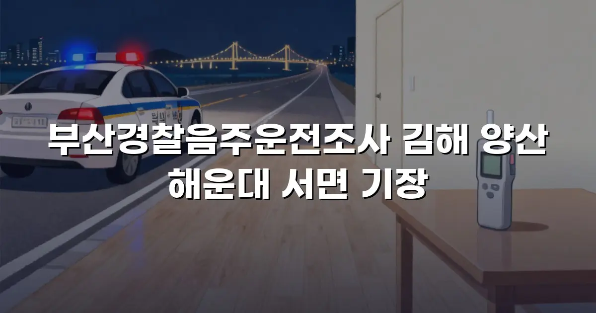 부산경찰음주운전조사 김해 양산 해운대 서면 기장