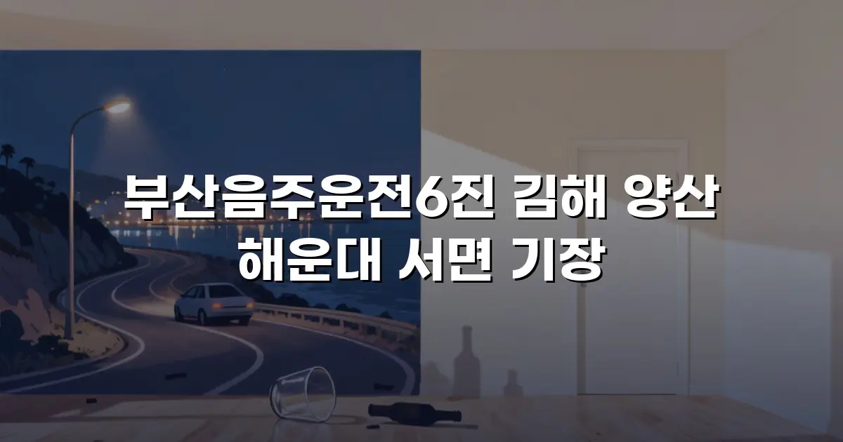 부산음주운전6진 김해 양산 해운대 서면 기장