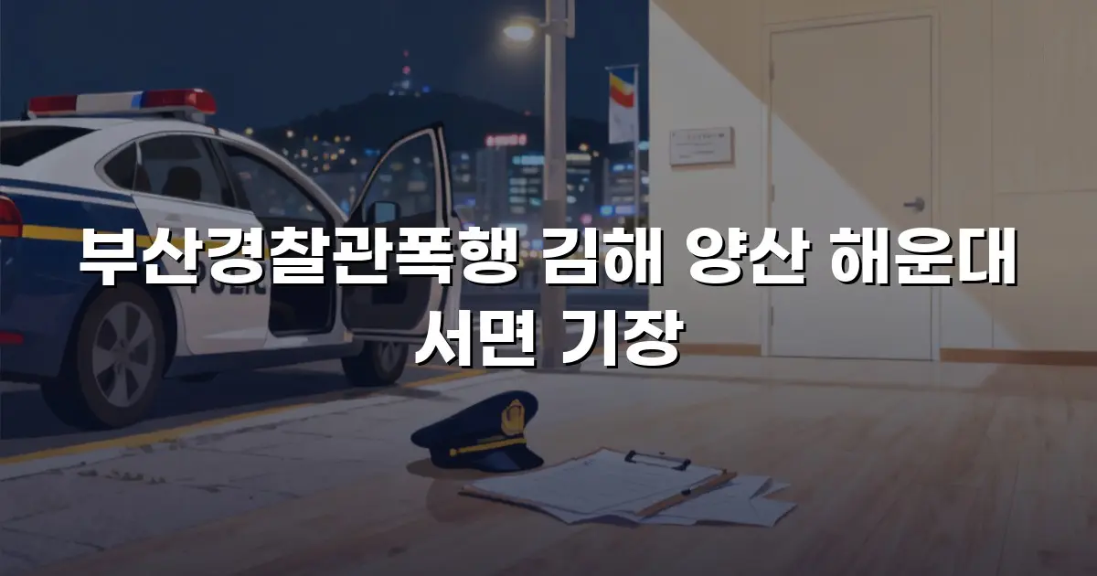 부산경찰관폭행 김해 양산 해운대 서면 기장