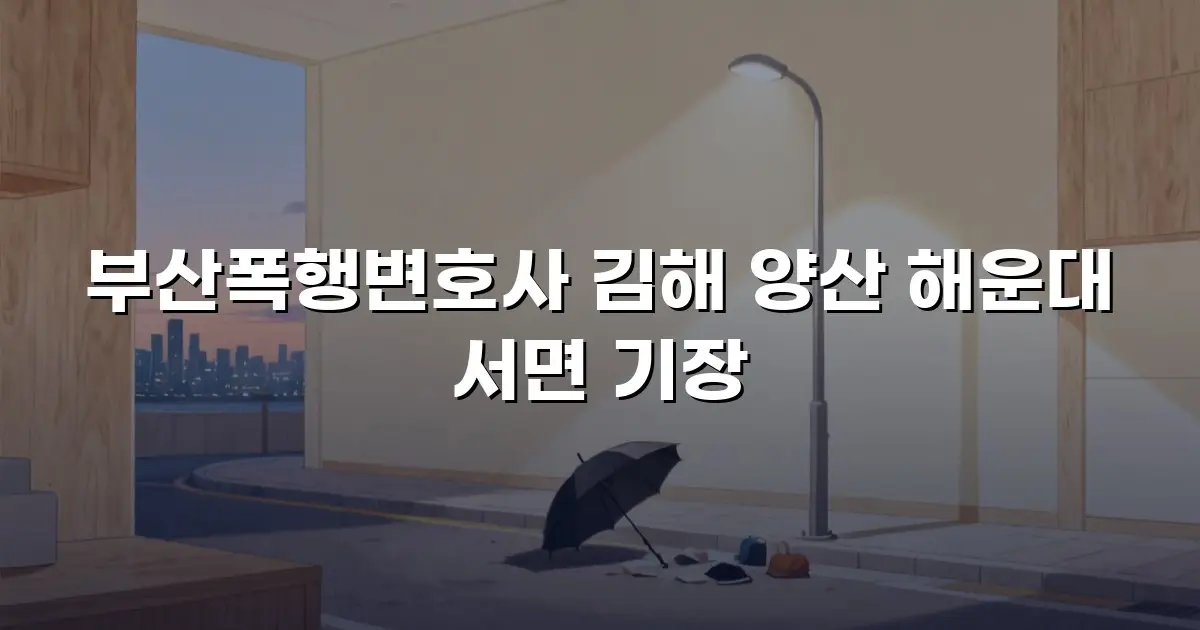 부산폭행변호사 김해 양산 해운대 서면 기장