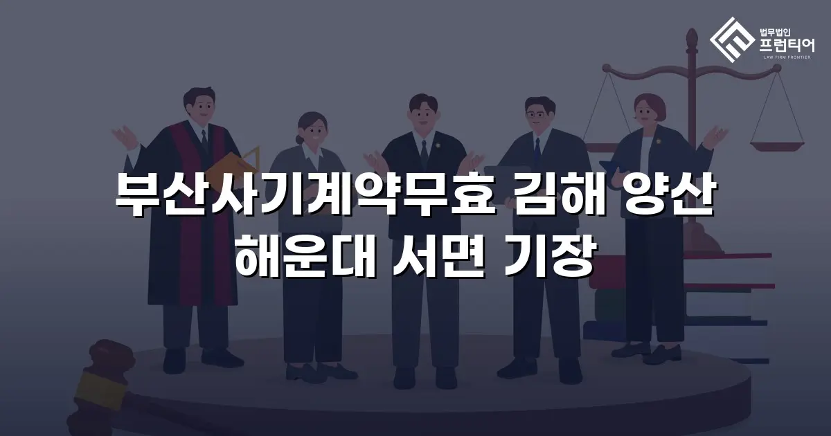 부산사기계약무효 김해 양산 해운대 서면 기장