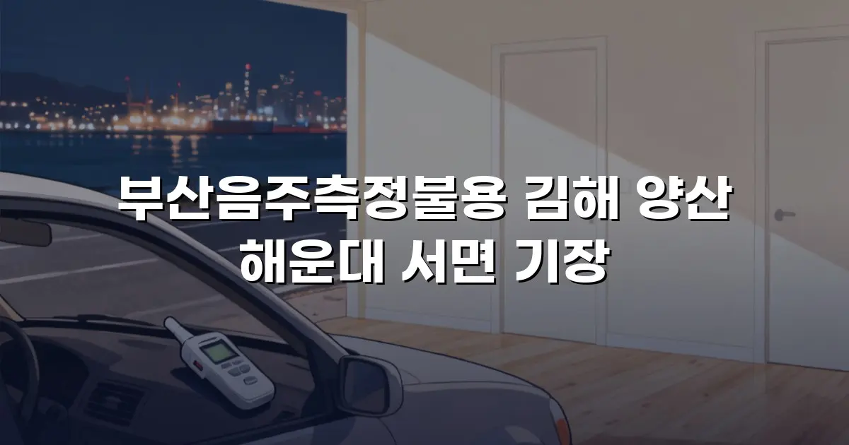 부산음주측정불용 김해 양산 해운대 서면 기장
