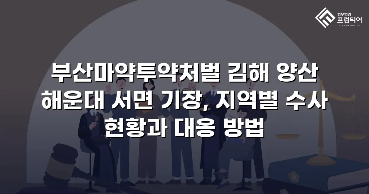부산마약투약처벌 김해 양산 해운대 서면 기장, 지역별 수사 현황과 대응 방법