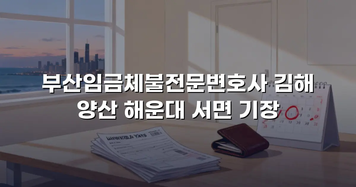 부산임금체불전문변호사 김해 양산 해운대 서면 기장
