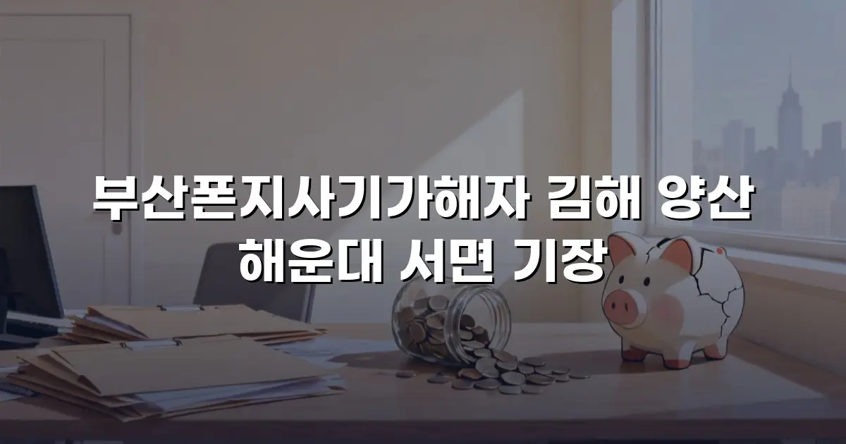 부산폰지사기가해자 김해 양산 해운대 서면 기장