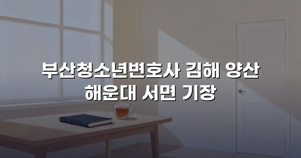 부산청소년변호사 김해 양산 해운대 서면 기장