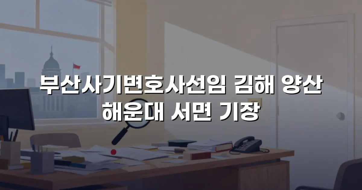 부산사기변호사선임 김해 양산 해운대 서면 기장